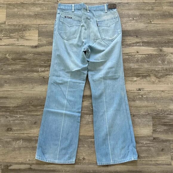 Vintage 70s Levi's Movin On Blue Tab Denim Jeans Size 32x20 - Picture 1 of 9